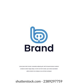 letter b robot logo design vector