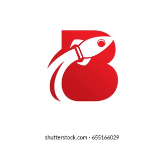 Letter B Rocket Logo Template Design Vector, Emblem, Design Concept, Creative Symbol, Icon