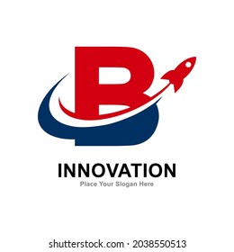 Letter B Rocket Logo Vector Design Stock Vector (Royalty Free ...