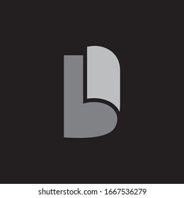 letra b papel rollo 3d logotipo de diseño sencillo vectorial