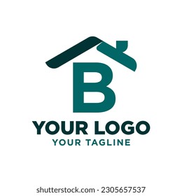letter B roof vector logo design