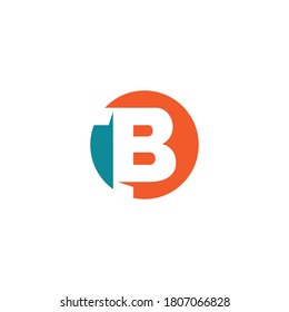 Buchstabe B, runde Logogestaltung, Vektorgrafik