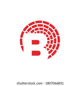 Letter B, round logo design, vector