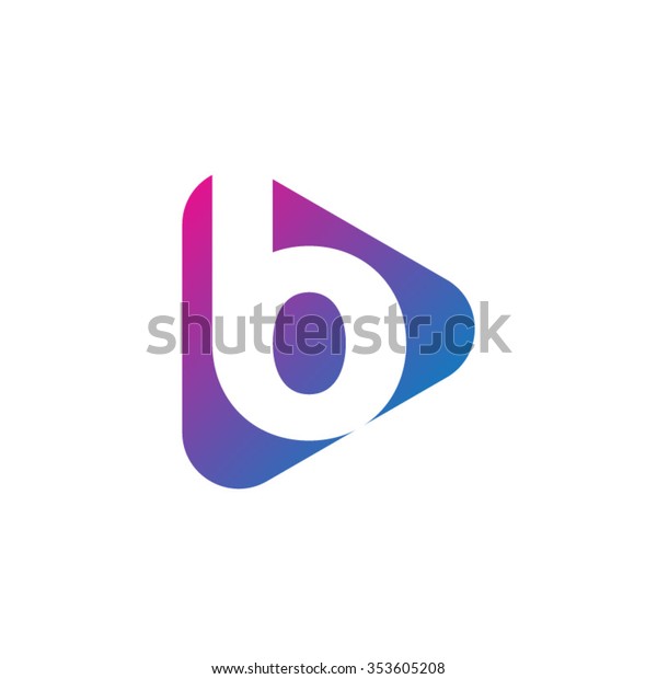 Letter B Rounded Triangle Shape Icon Stock Vector (Royalty Free ...