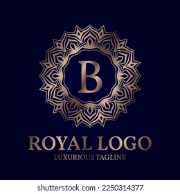 letter B royal circular vector logo design