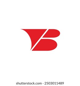 letter b run fast arrow red logo vector 