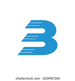 letter b running fast style logo