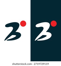 Letra B Running Logo Design Icon Vector de stock.