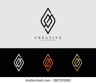 plantilla de logotipo de diseño de letras B y S moderna creativa elegante