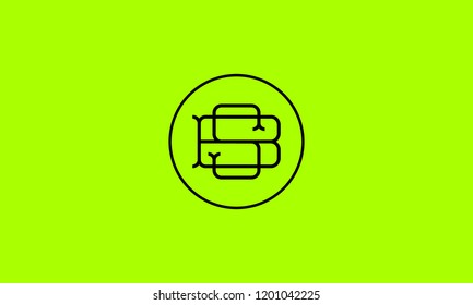 LETTER B AND S LOGO WITH CIRCLE FRAME FOR LOGO DESIGN OR ILLUSTRATION USE