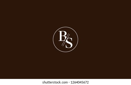 LETTER B AND S LOGO WITH CIRCLE FRAME FOR LOGO DESIGN OR ILLUSTRATION USE