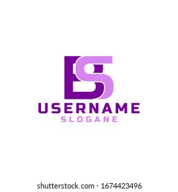 letter b and s logo design concept vector