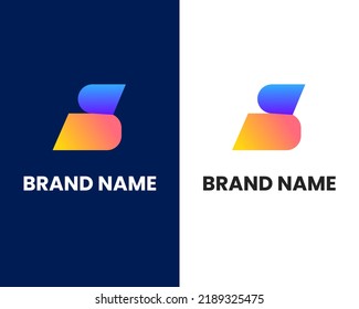 letter b and s modern colorful logo design template