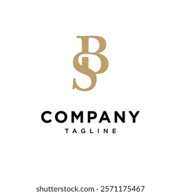 Letter B S Monogram Elegant Logo Icon Vector