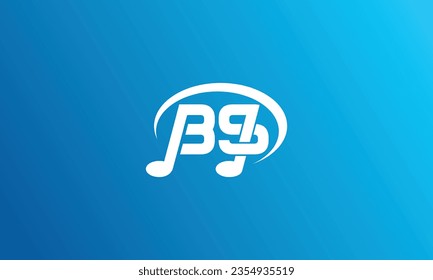 Letra B y S con logotipo de música Letra BS Icono de música en fondo de gradiente azul letra blanca B y vector S.