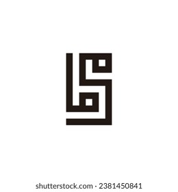 Letra b s cuadrada, símbolo geométrico simple vector de logotipo