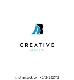 Letter B Sailboat Creative Business Logo