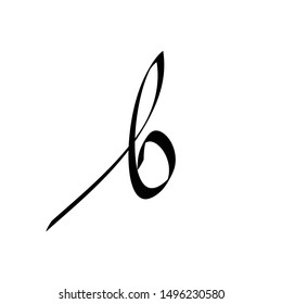 Letter B Script Logo Simple vector