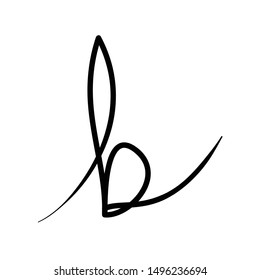 Initial Letter B Script Logo Font Stock Vector (Royalty Free ...