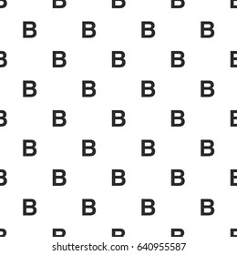 Letter B seamless pattern, isolated on white background. Vector illustration, easy to edit.