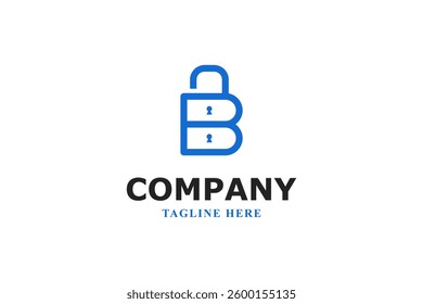 letter b security padlock logo