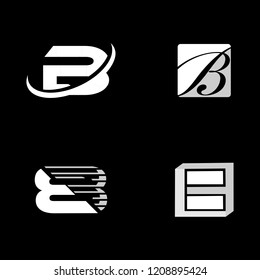 Letter B Set Idea Black In White Creative Abstract Business Logo