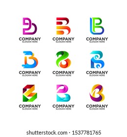 letter B set logo design