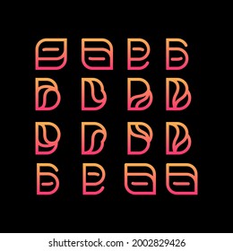 Diseño del logotipo del conjunto de letras B