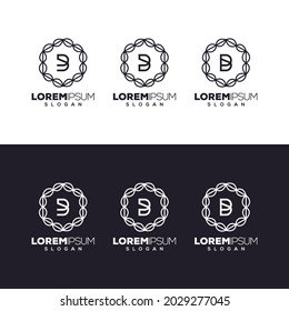 letter B set logo design