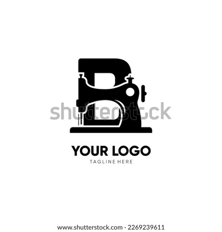 Letter B Sewing Machine Logo Design Vector Icon Graphic Emblem Illustration Background Template