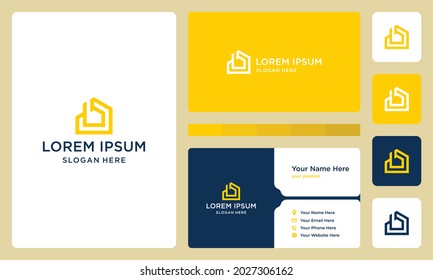 Letra b con la forma del edificio. iconos para negocios, edificios, inmuebles, edificios, sencillos. Vectores premium. tarjeta de visita.	