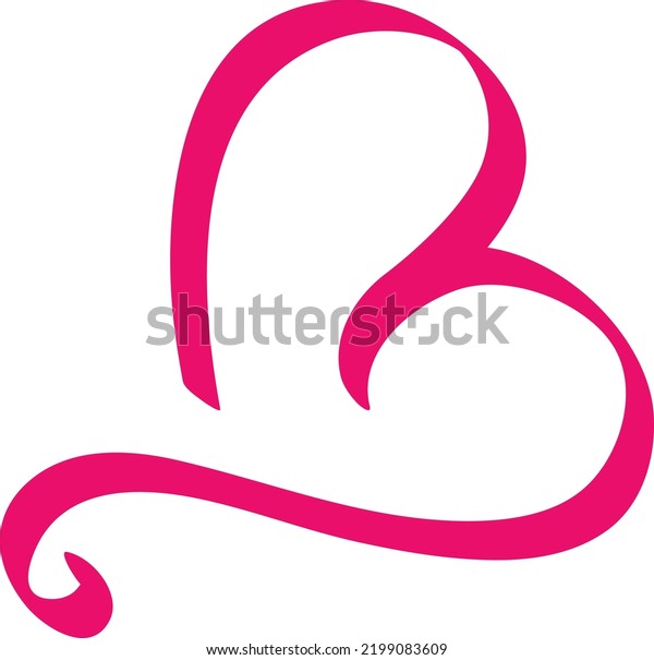 Letter B Shape Heart Stock Vector (Royalty Free) 2199083609 | Shutterstock