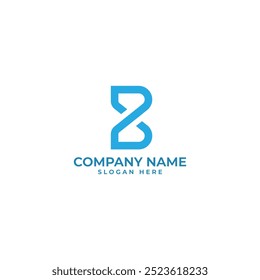 letter B in shape of infinity sign in modern and geometric style for technology logo