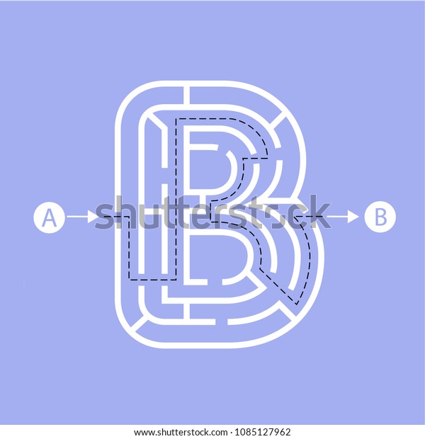 Letter B Shape Maze Labyrinth Maze Stock Vector (Royalty Free ...