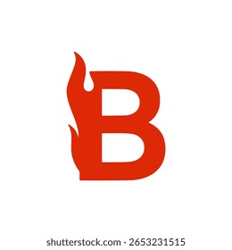 letter B shaped fire business company logo vector illustration template design