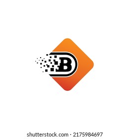 Logo in Form eines Buchstaben b mit Technologie-Effekt hinzugefügt