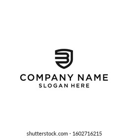letter b shield logo design vector illustration template