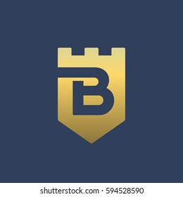 Letter B shield logo icon design template elements 