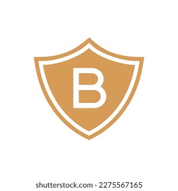 Letter B shield protection logo design vector