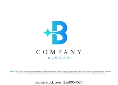letter b shooting star logo