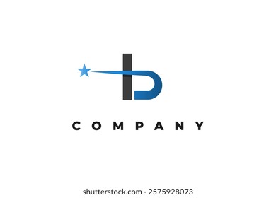 letter b and shooting star logo design