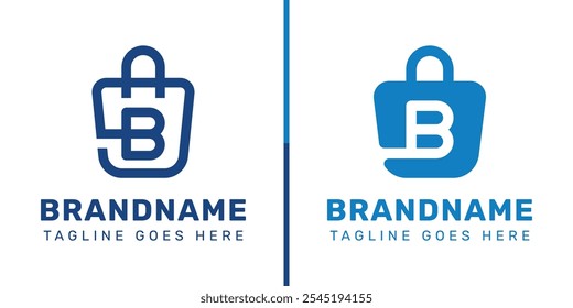 Letra B Saco de Compras Conjunto de Logotipos, simbolizando conveniência, estilo e varejo