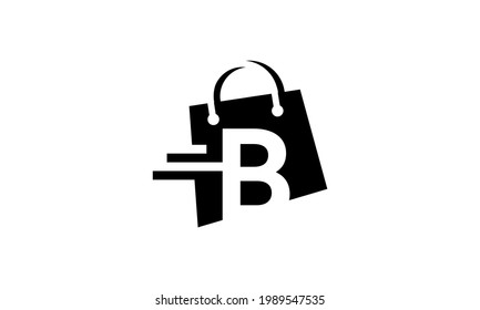 Letter B Shopping Bag Modern Creative Logo