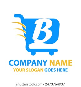 Letter B Shopping Cart Logo Icon Design. Online Shop Logo. App Shopping Logo