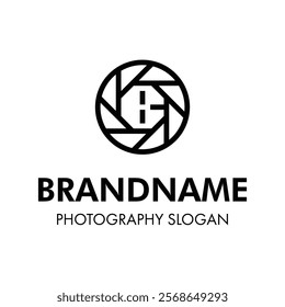 Letter B Shutter Photography Logo, for brand related to camera, lens, and aperture