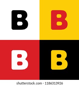 Letter B sign design template element. Vector. Icons of german flag on corresponding colors as background.