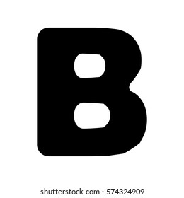 Letter B sign design template element. Flat style black icon on white.