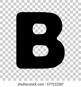 Letter B sign design template element. Black icon on transparent