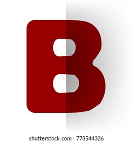 Letter B sign design template element. Vector.  icon on white bending paper background.