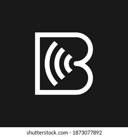 Letter B signal logo template